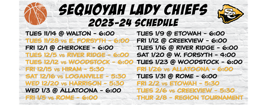 Lady Chiefs Game Schedule 2023-24